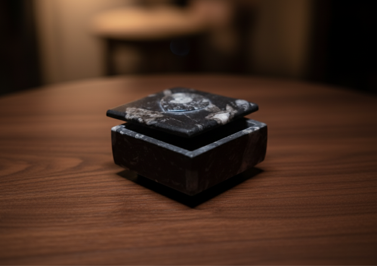 Kuber Stone Box ( Orthocerus Fossil )