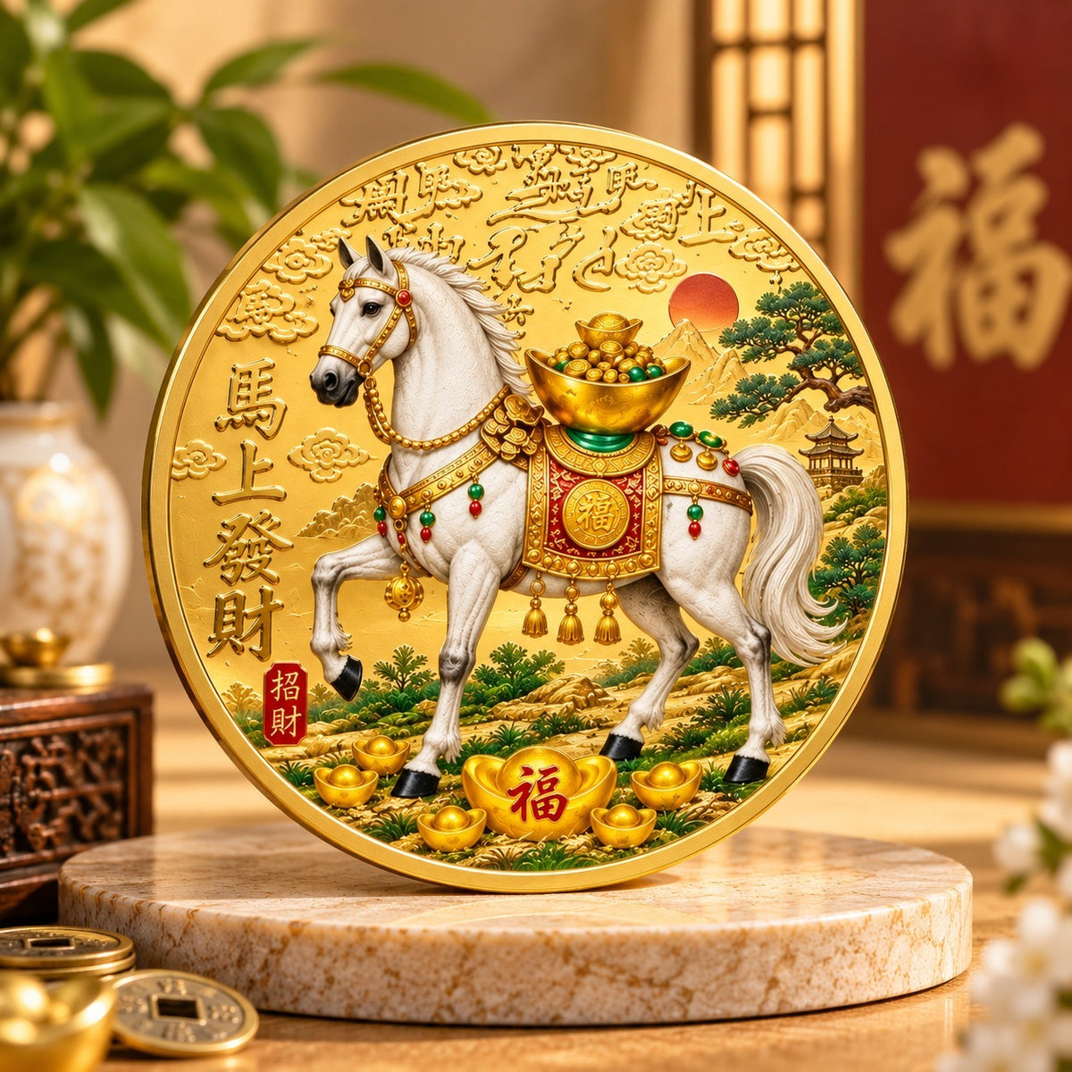 Prosperity Horse with Ingot Coin