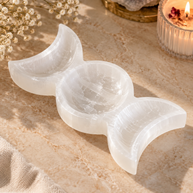 Selenite Triple Moon Plate