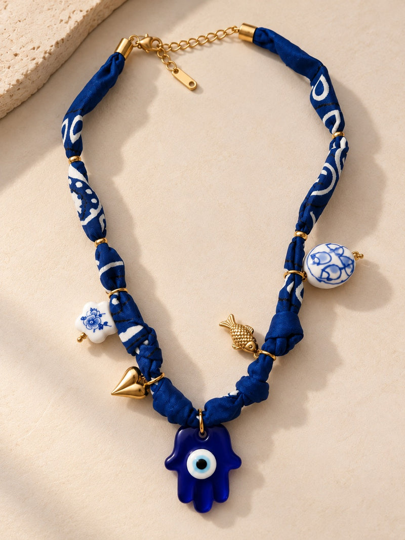Morrocan Hamsa Nazar Shield Necklace