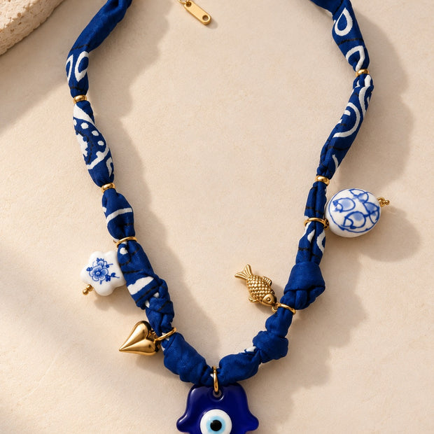 Morrocan Hamsa Nazar Shield Necklace