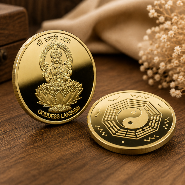 Lakshmi Coin with Yin-Yang Back