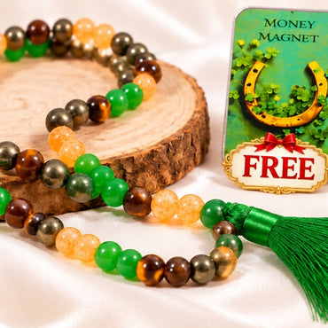Opulence Code Mala (109 Beads) with USA Imported Free Money Magnet SoyaWax Solid