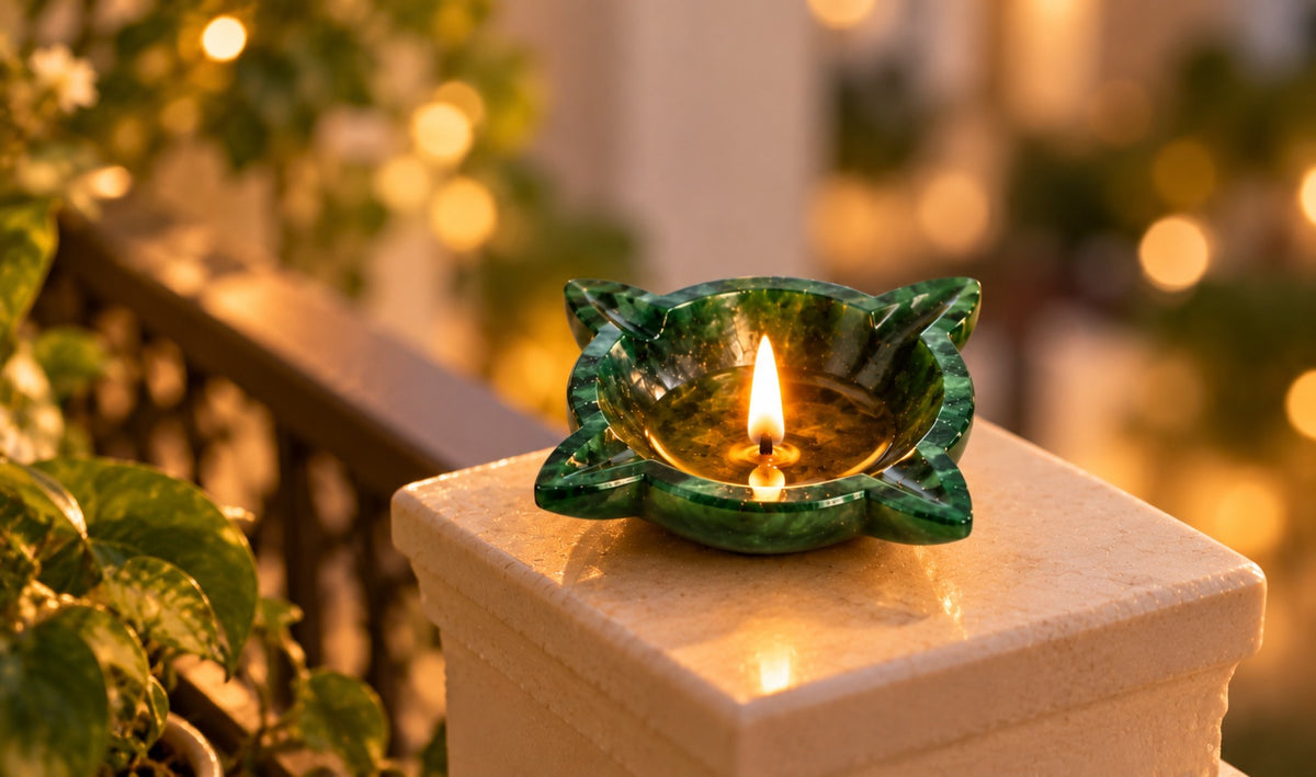 CHOUMUKHI JADE CRYSTAL DIYA