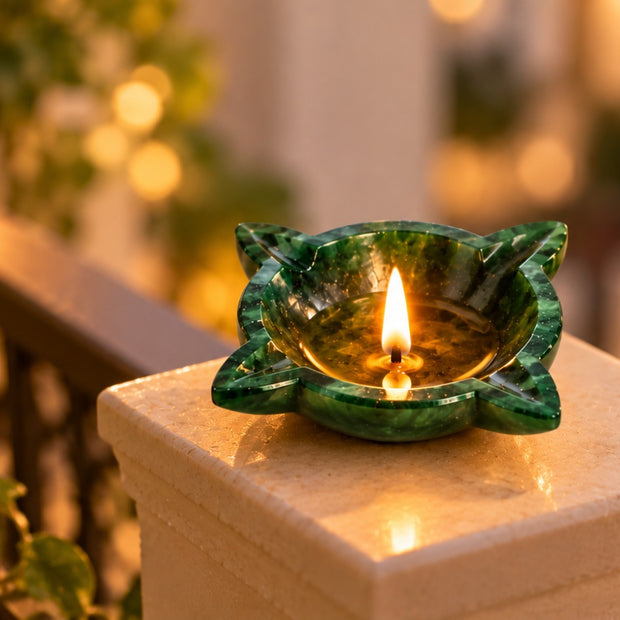 CHOUMUKHI JADE CRYSTAL DIYA
