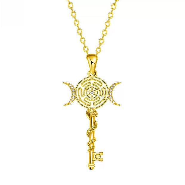 Triple Moon Goddess Pendant