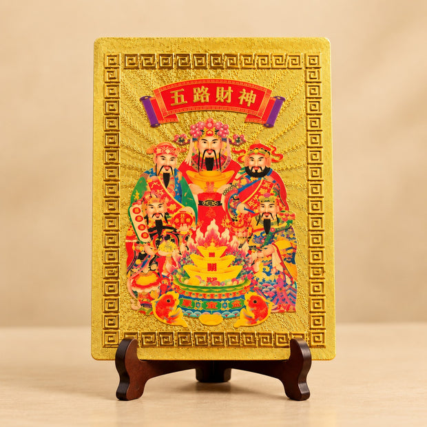 5 Gods of Wealth Feng Shui Sticker