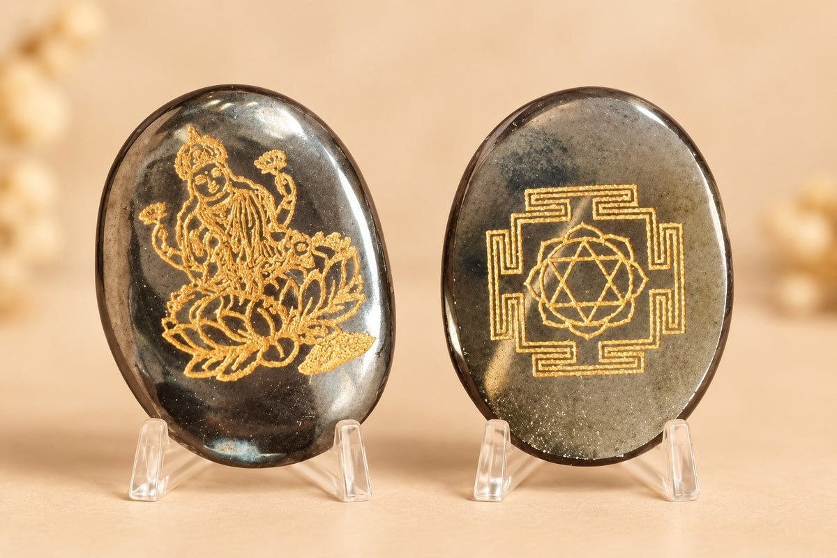 Maha Lakshmi - Shri Yantra Pyrite Coin
