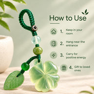 Jade Clover Bag / Keychain Charm