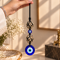 Pyrite Chunks Evil Eye Hanger