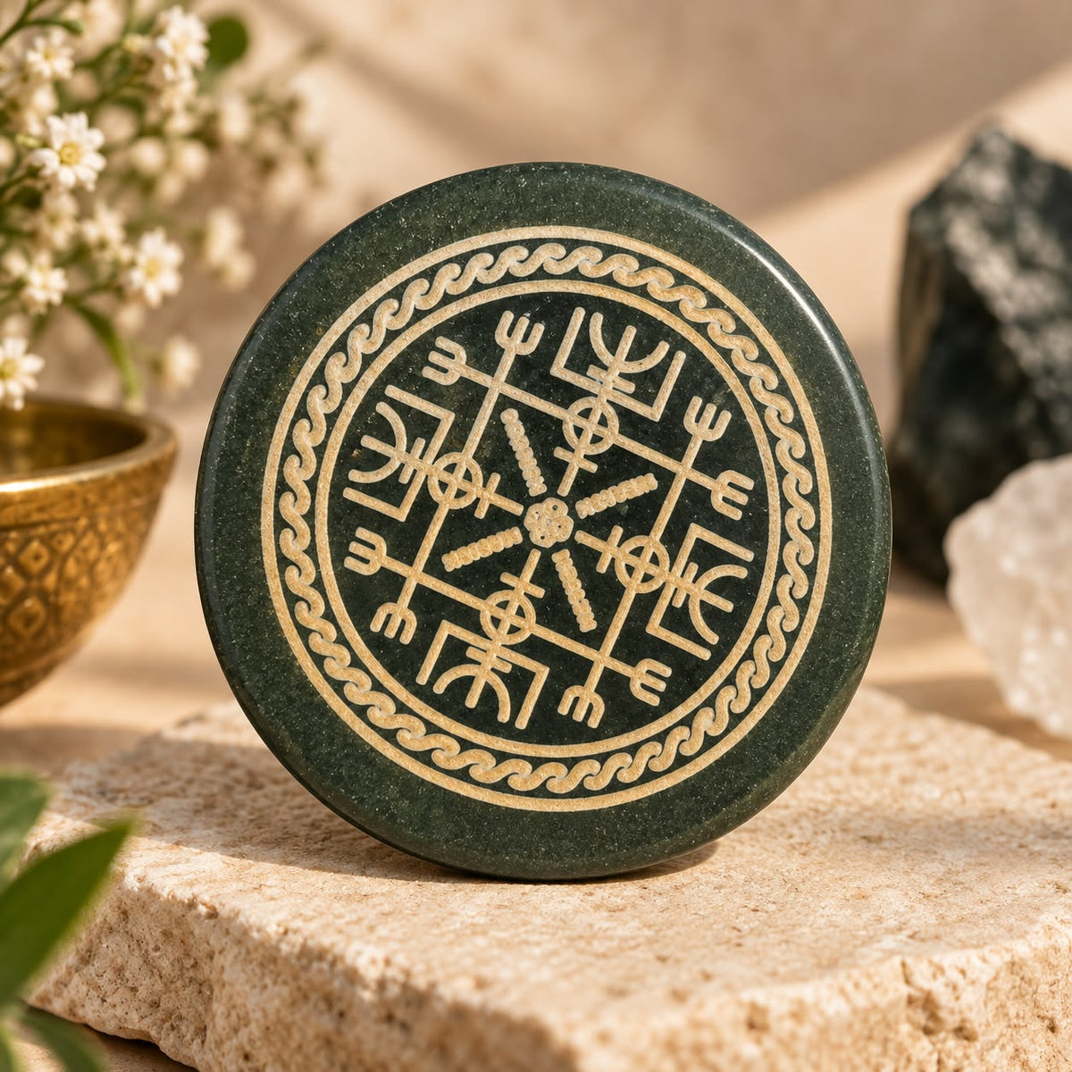 Vegvisir Coin in Jade