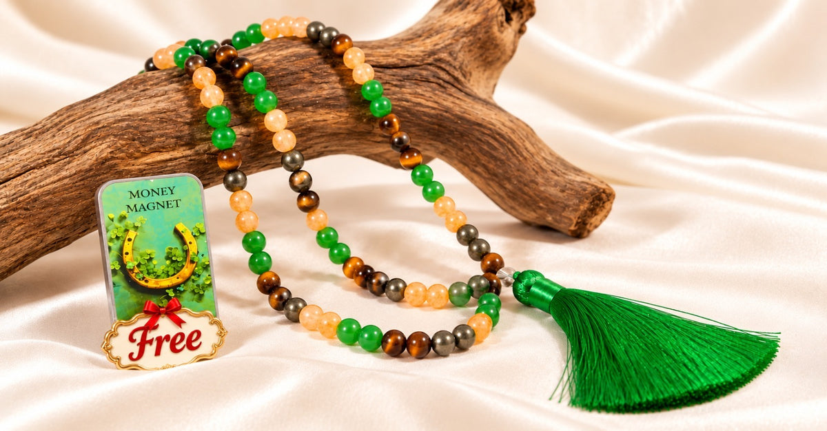 Opulence Code Mala (109 Beads) with USA Imported Free Money Magnet SoyaWax Solid