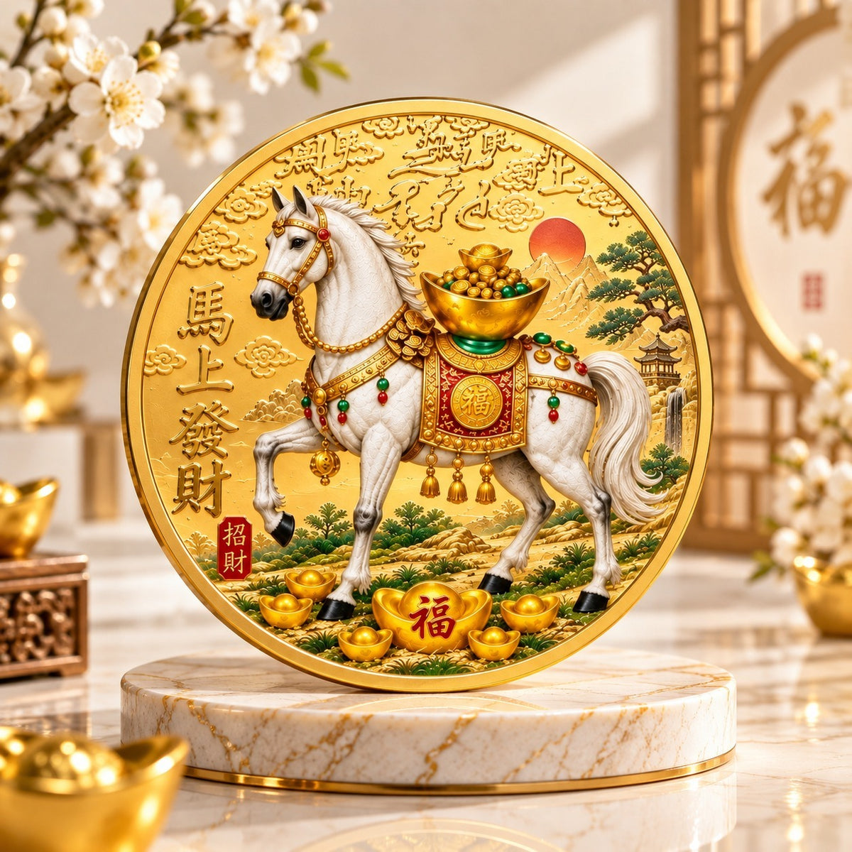 Prosperity Horse with Ingot Coin
