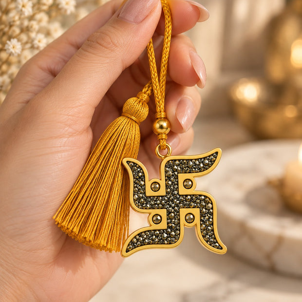 Pyrite Swastik Hanger