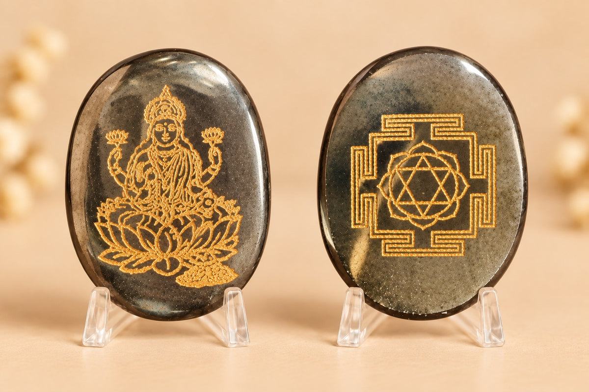 Maha Lakshmi - Shri Yantra Pyrite Coin
