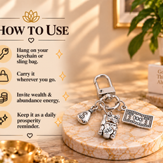 Lucky Cat Dollar Bill and Money Bag Keychain / Charm