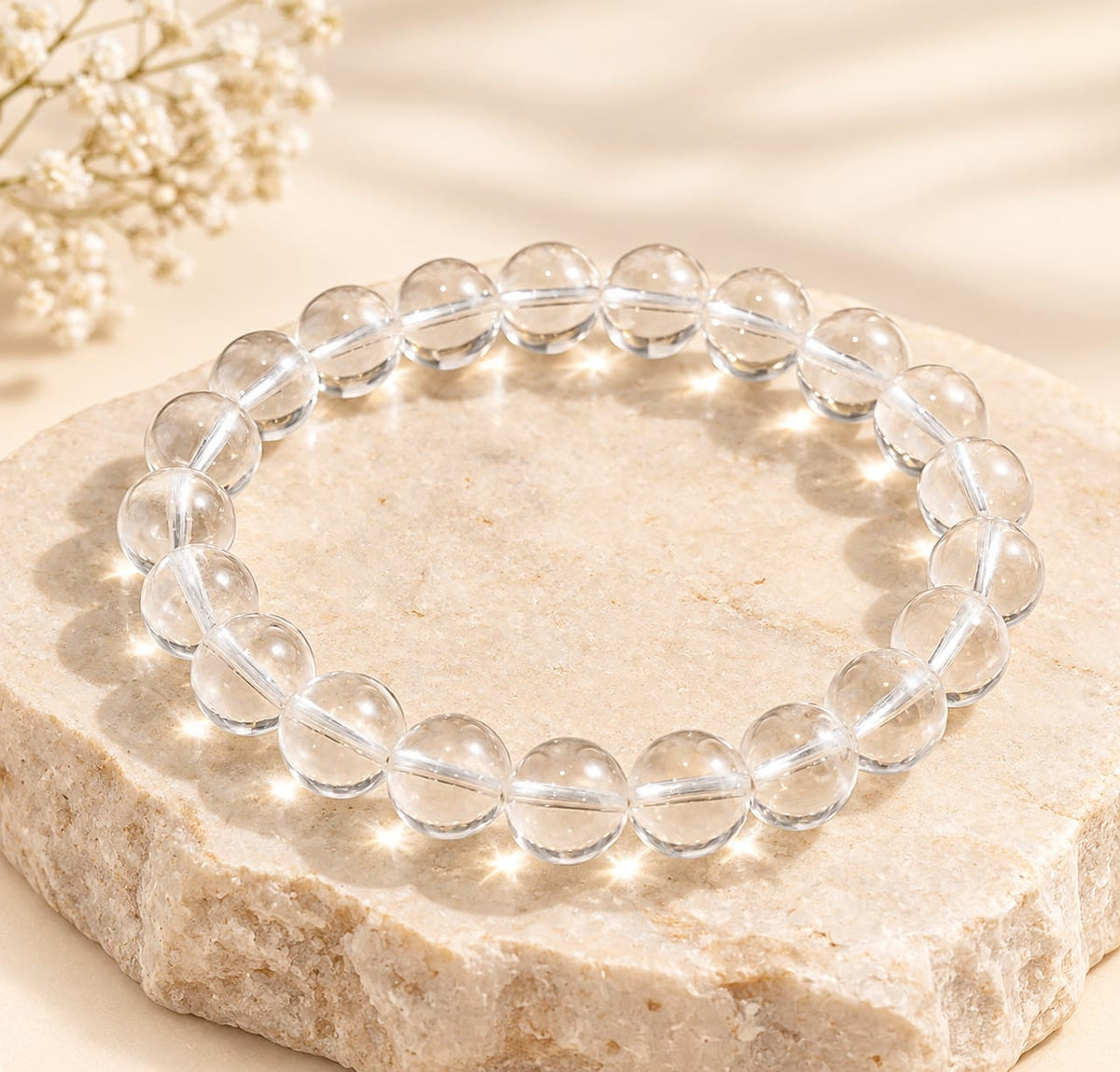 Master Manifestor — Clear Quartz Bracelet | Round Beads