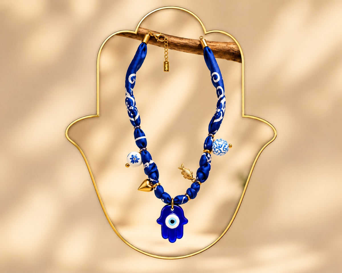 Morrocan Hamsa Nazar Shield Necklace