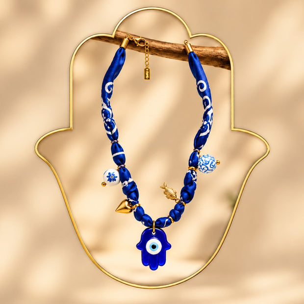 Morrocan Hamsa Nazar Shield Necklace