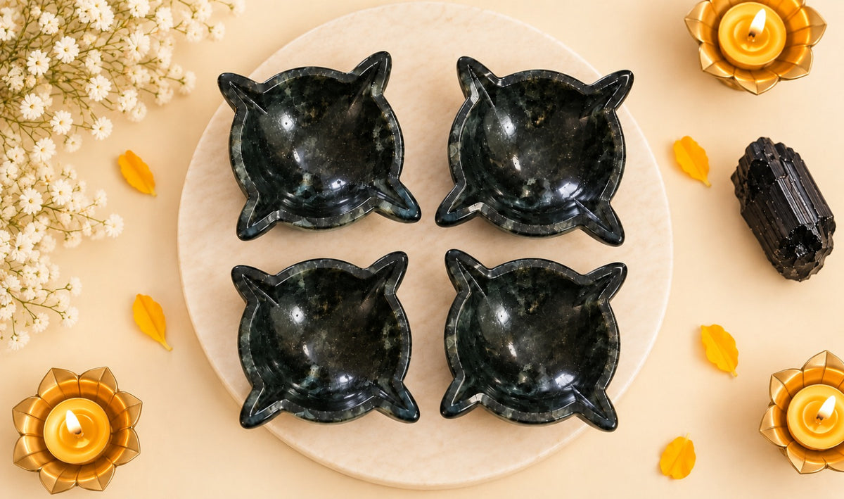 CHOUMUKHI BLACK TOURMALINE CRYSTAL DIYA