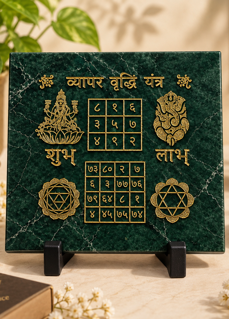 Vyapar Vidhi Yantra in Jade Plate