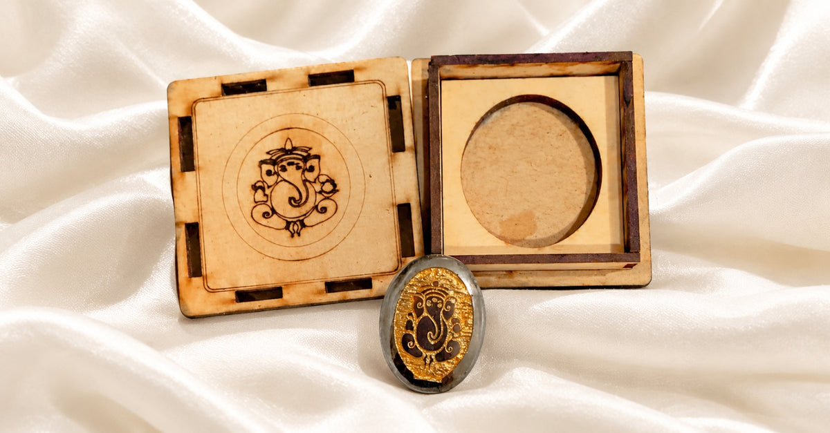 Iron Pyrite Vighnaharta Coin with Mantra