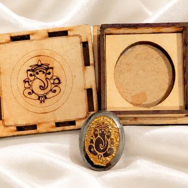 Iron Pyrite Vighnaharta Coin with Mantra