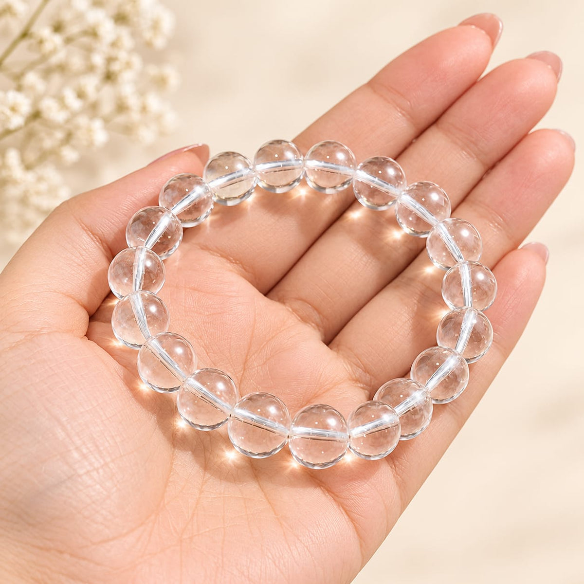 Master Manifestor — Clear Quartz Bracelet | Round Beads