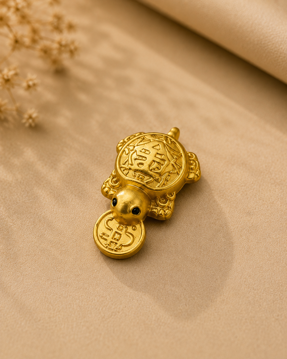 Feng Shui Tortoise with Red Pouch