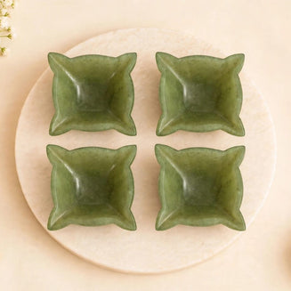 CHOUMUKHI GREEN AVENTURINE CRYSTAL DIYA