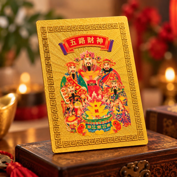 5 Gods of Wealth Feng Shui Sticker