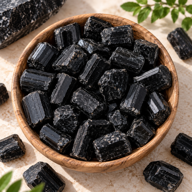 Black Tourmaline Tumble — Raw