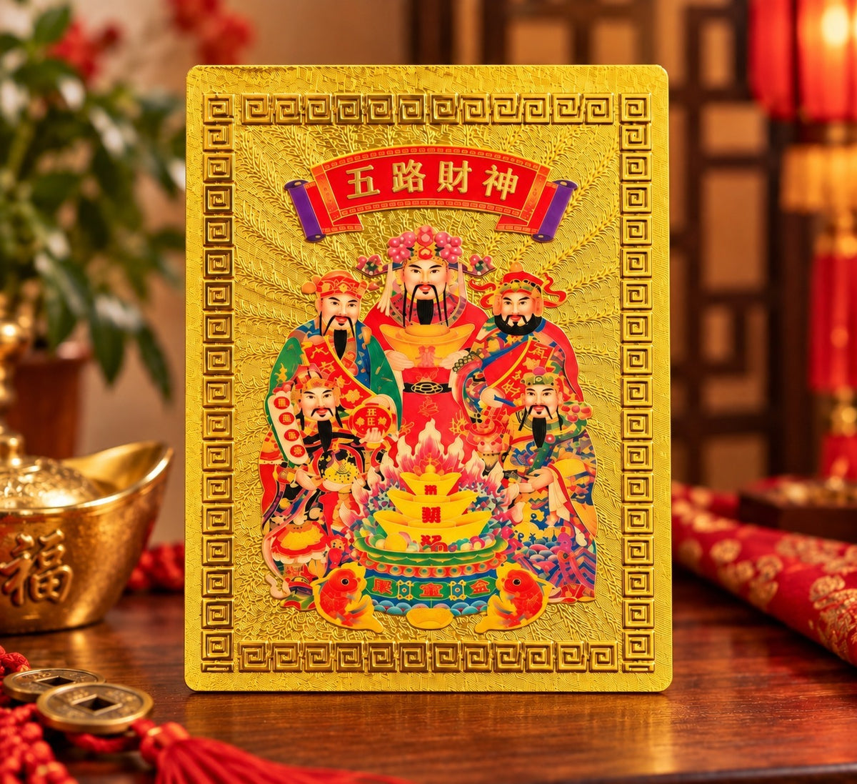5 Gods of Wealth Feng Shui Sticker