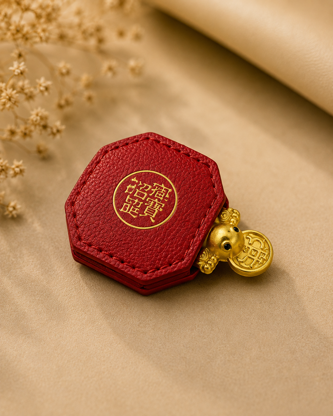 Feng Shui Tortoise with Red Pouch