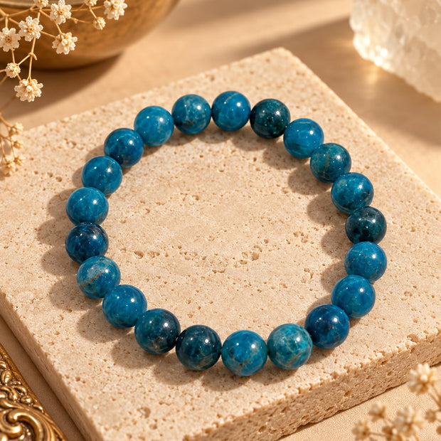 Blue Apatite Bracelet 8mm – Imported