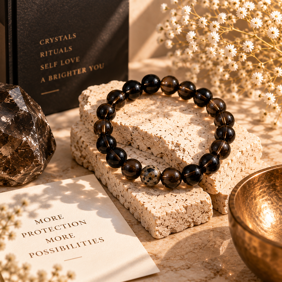 Shadow Healer —  Black Moonstone Bracelet