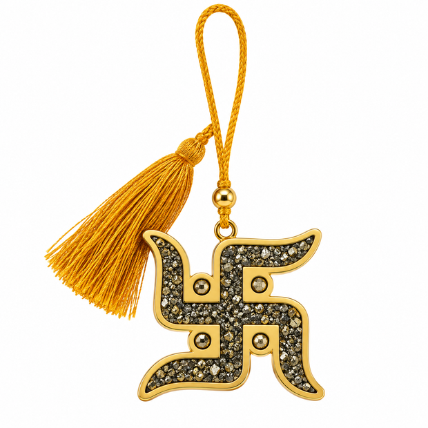 Pyrite Swastik Hanger