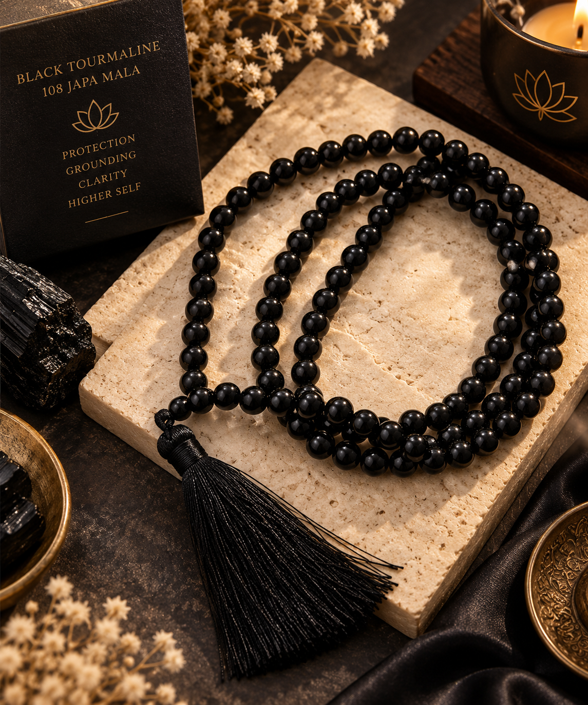 Black Tourmaline Japmala