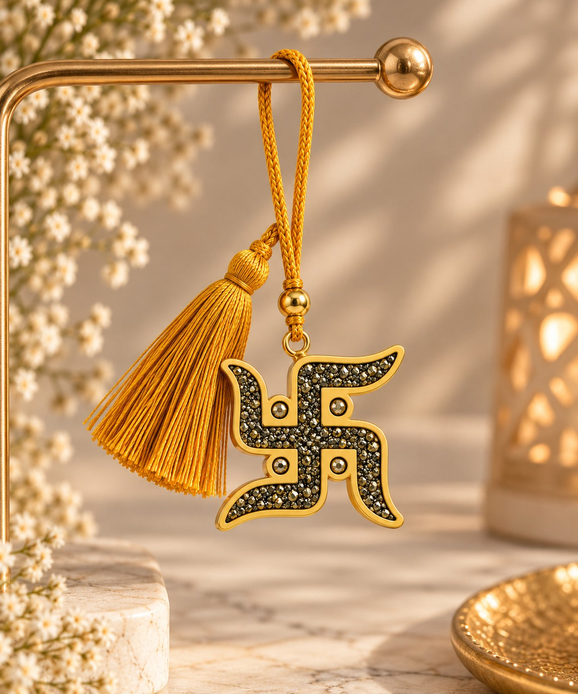 Pyrite Swastik Hanger