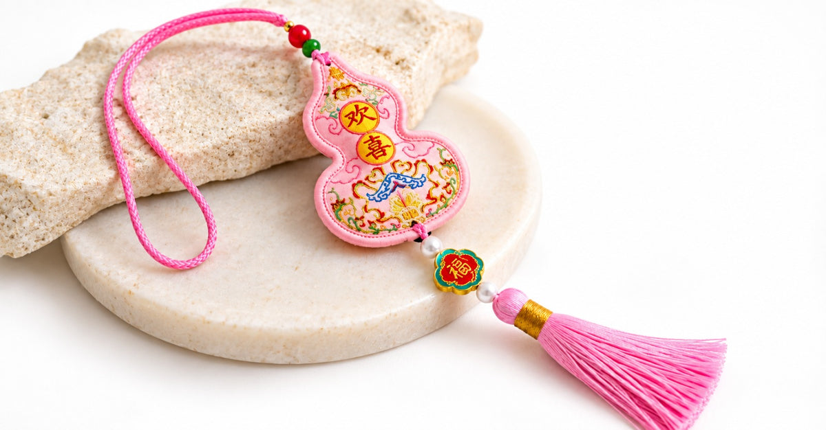 Pink Wu Lou Sachet Pendant