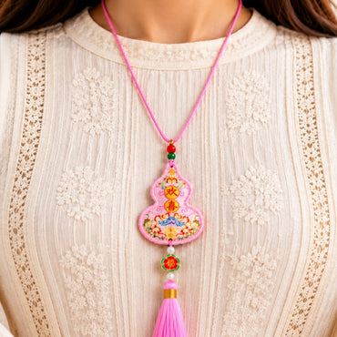 Pink Wu Lou Sachet Pendant