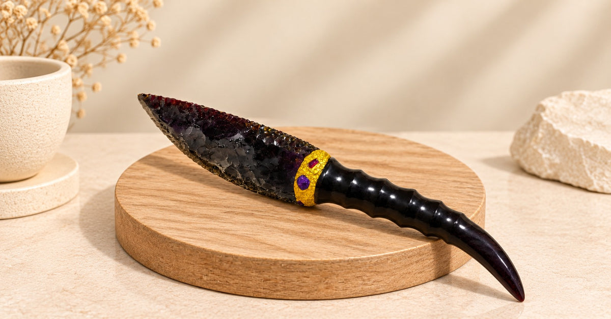 Black Obsidian Ritual Dagger