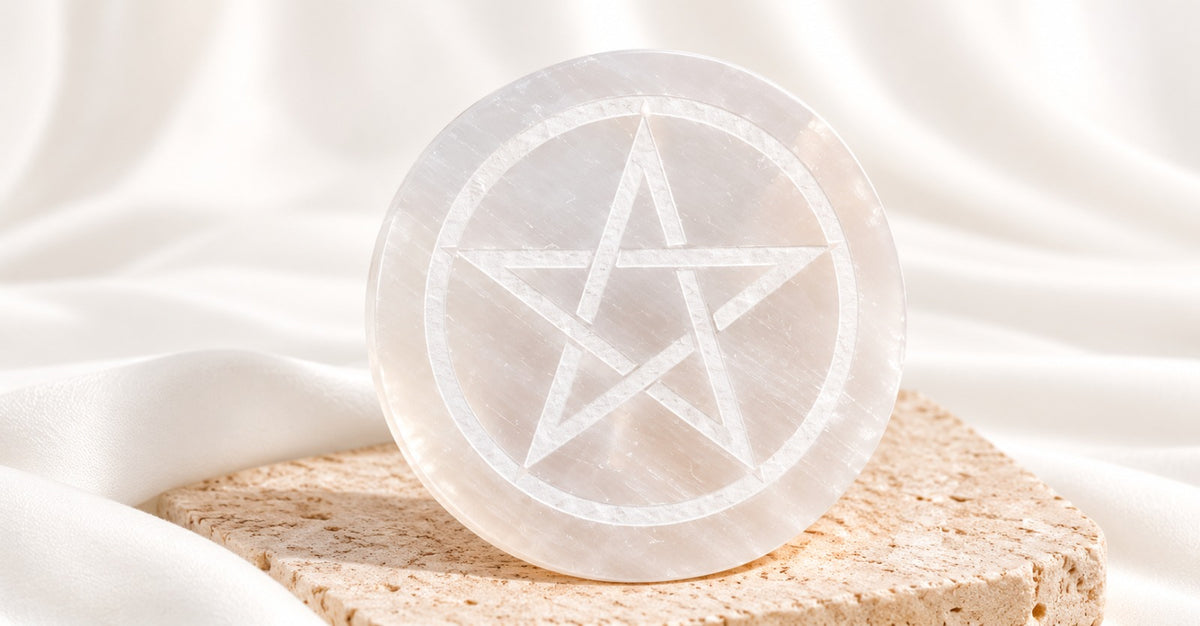 Pentacle Selenite Plate