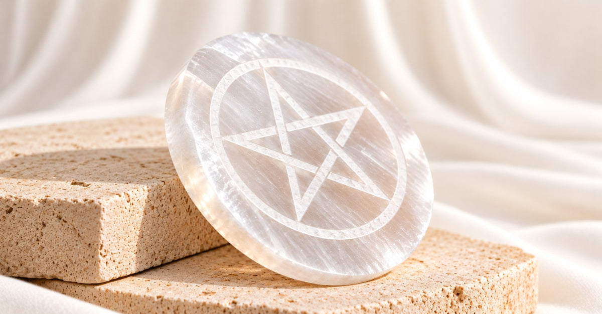 Pentacle Selenite Plate