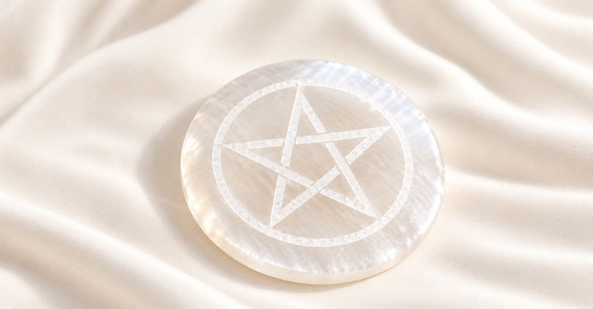 Pentacle Selenite Plate