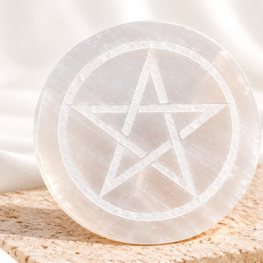 Pentacle Selenite Plate